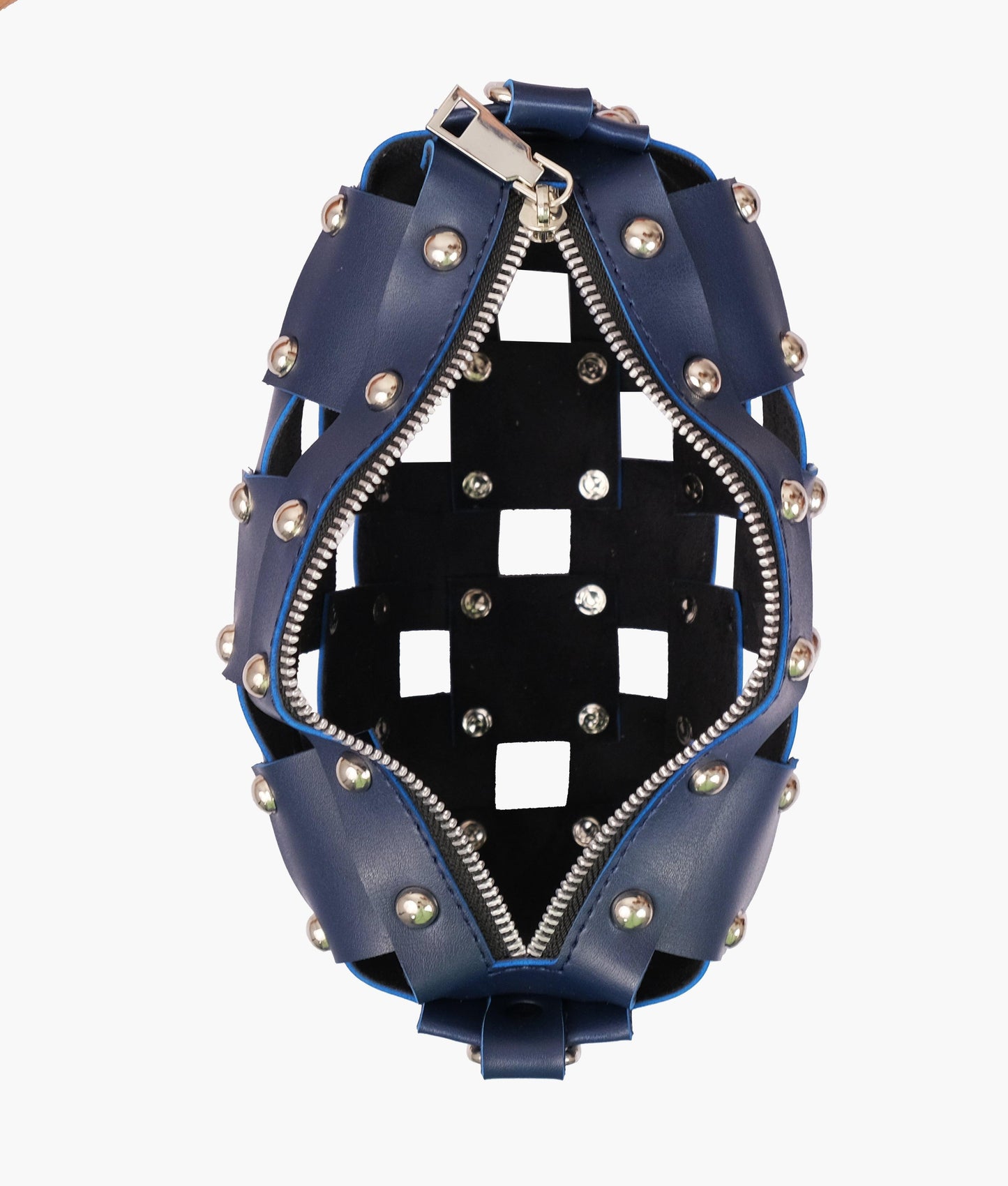 Blue rivet cross-body bag