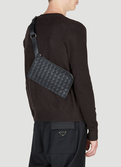 Bottega Veneta Men Intreccio Pouch Crossbody Bag