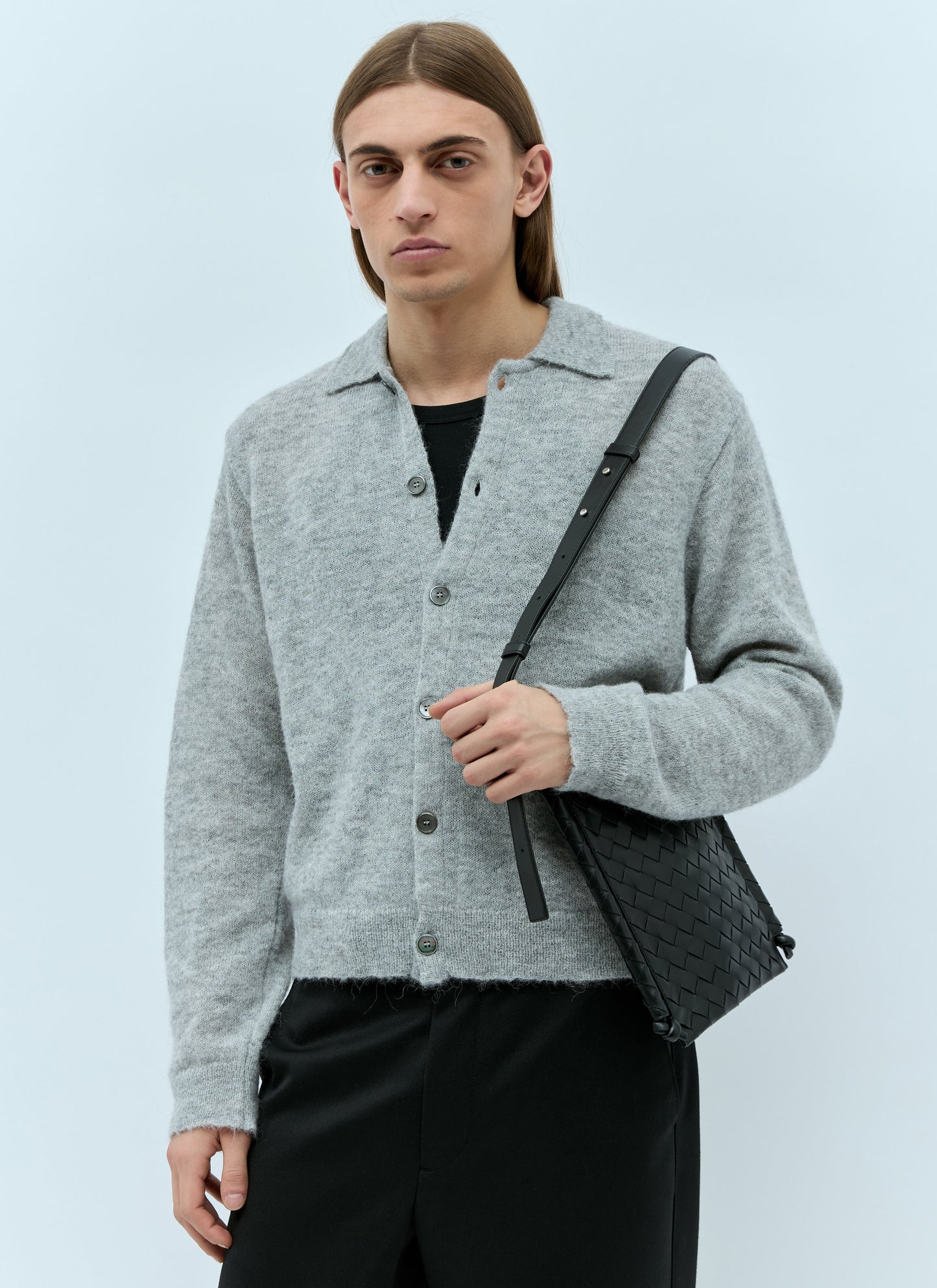 Bottega Veneta Men Small Flat Loop Crossbody Bag