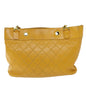 Chanel Bicolole Chain Shoulder Bag Leather Yellow CC Auth bs13881