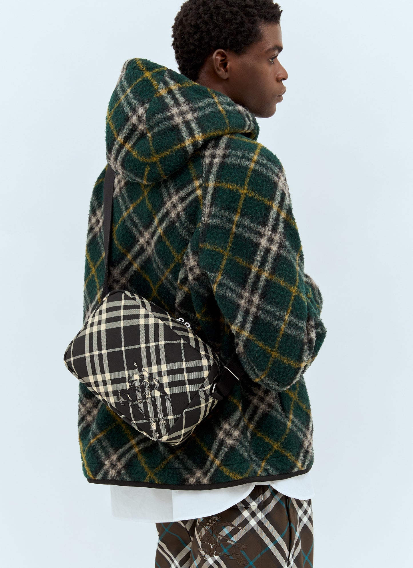 Burberry Men Check Crossbody Bag