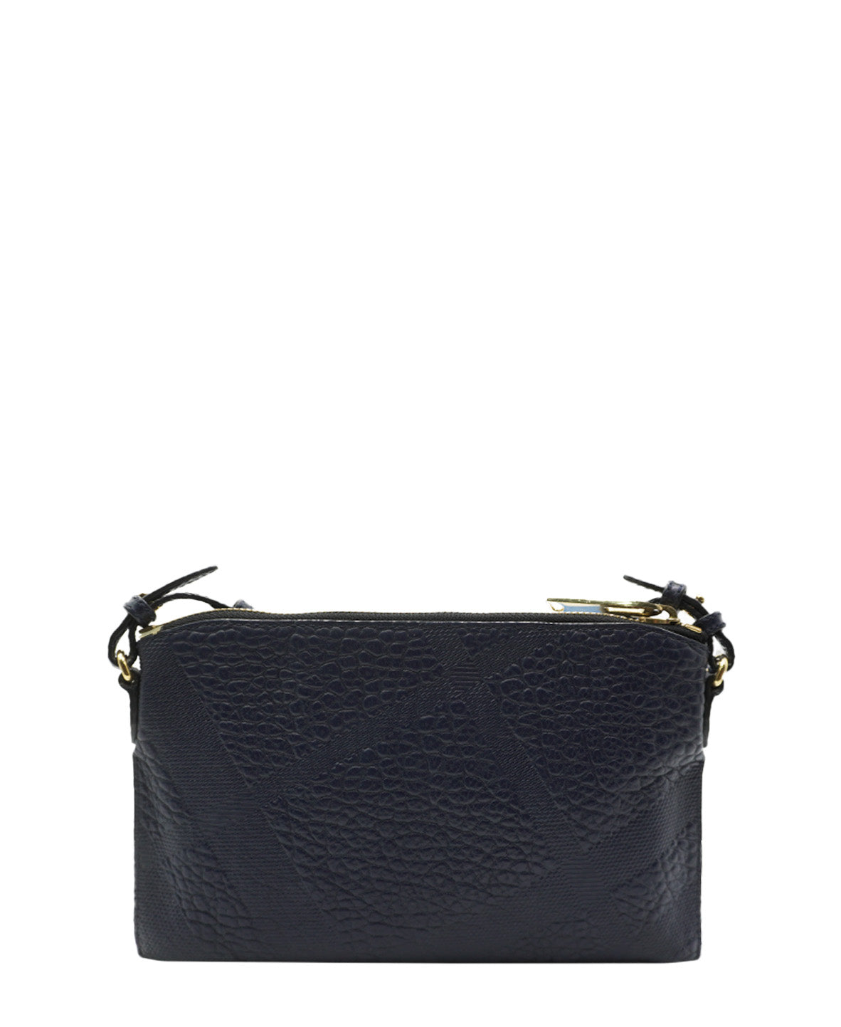 Leather Grain Check Chichester Crossbody Bag Navy