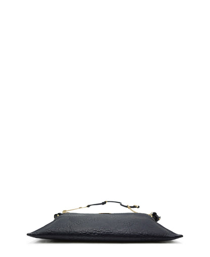 Leather Grain Check Chichester Crossbody Bag Navy