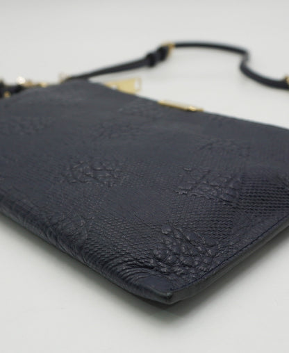 Leather Grain Check Chichester Crossbody Bag Navy