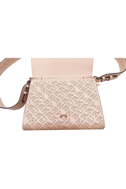 Small Macken Perforated Leather Crossbody Bag Beige