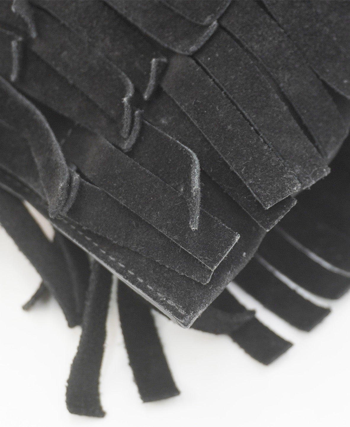 Suede Peyton Fringe Crossbody Bag Black