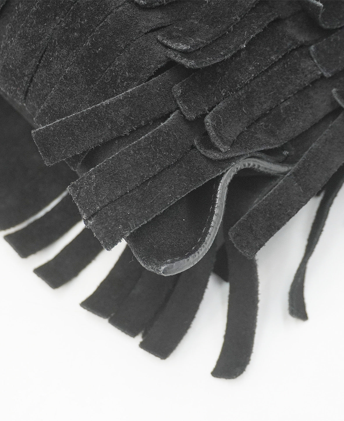 Suede Peyton Fringe Crossbody Bag Black