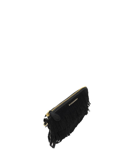 Suede Peyton Fringe Crossbody Bag Black