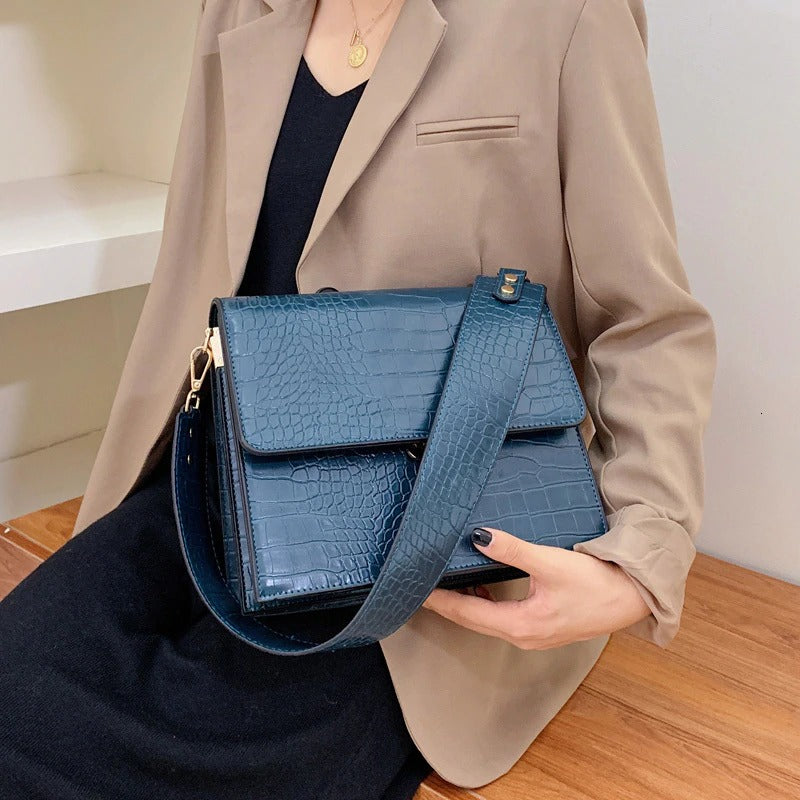Crocodile Stone Crossbody Bag