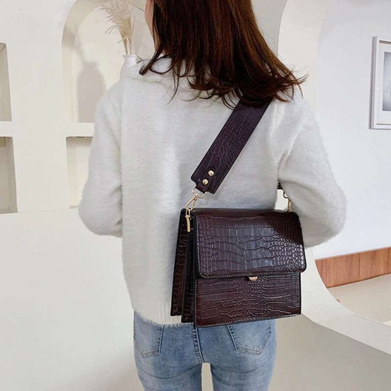 Crocodile Stone Crossbody Bag
