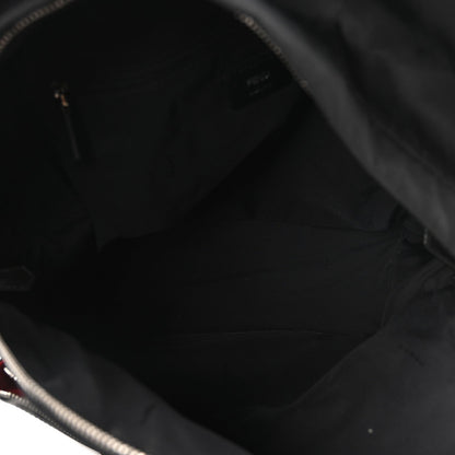 Fendi Nylon Vitello Elite Monster Eyes Rounded Backpack Black Yellow