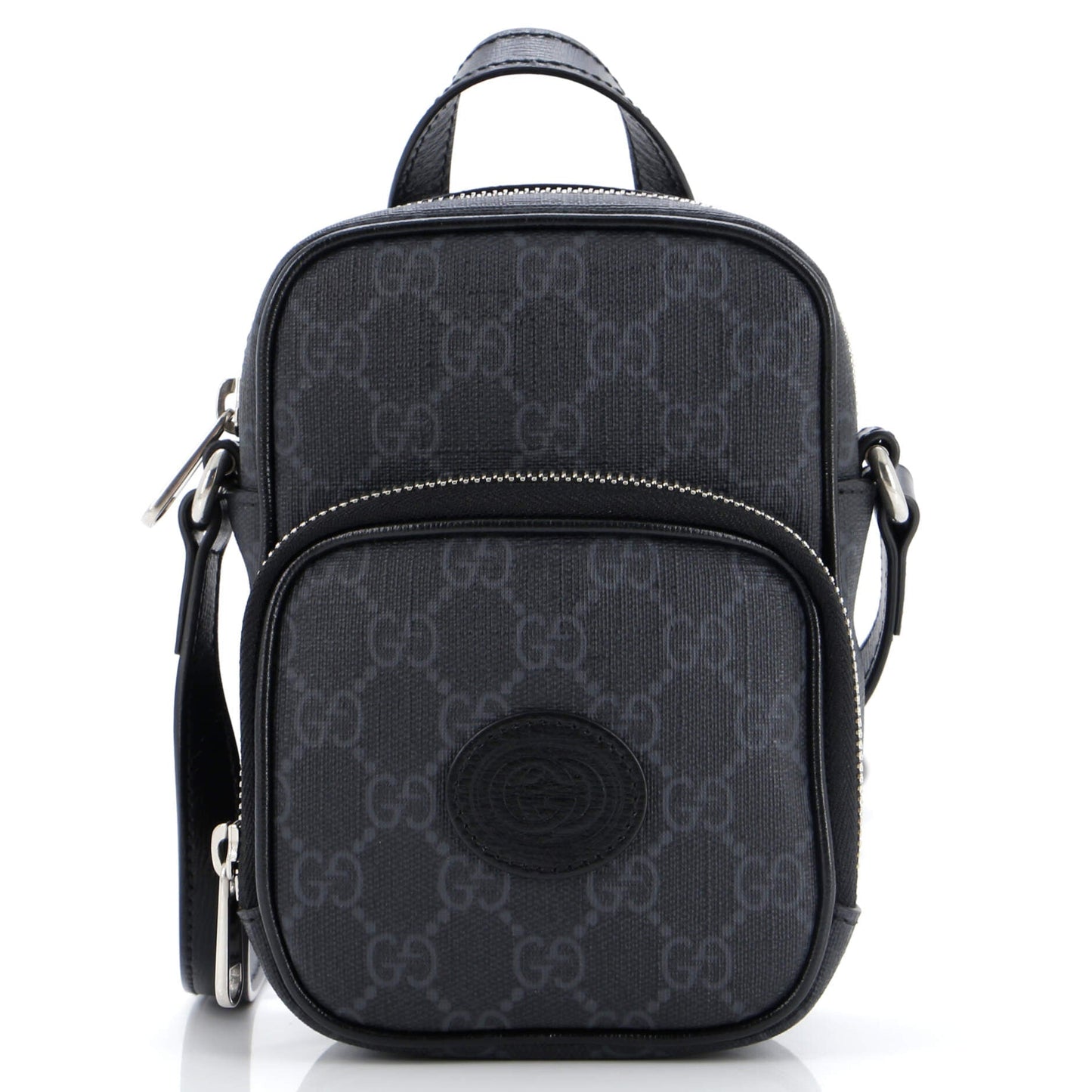 Interlocking G Patch Top Handle Crossbody Bag GG Coated Canvas Mini