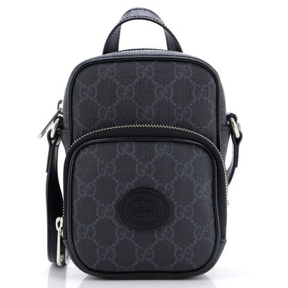 Interlocking G Patch Top Handle Crossbody Bag GG Coated Canvas Mini