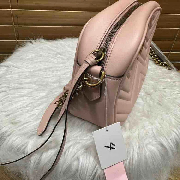 Gucci GG Marmont Shoulder Bag, Pink, Matelasse Leather, Small