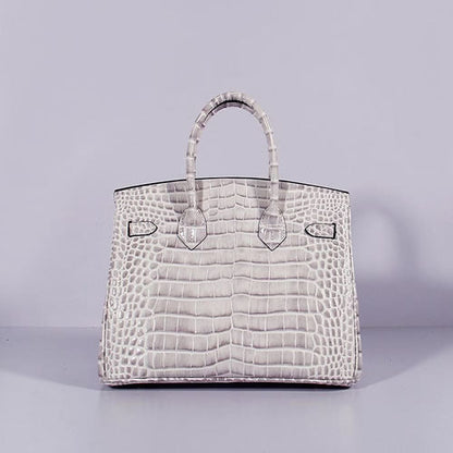 Luxury Hermes Birkin 30Cm Crocodile Leather Bag With Strap Himalaya Gold
