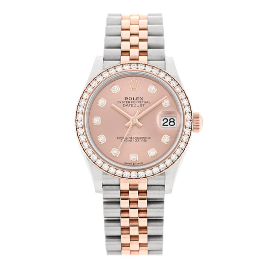 Stainless Steel 18K Everose Gold Diamond 31mm Oyster Perpetual Datejust Watch Pink 278381RBR