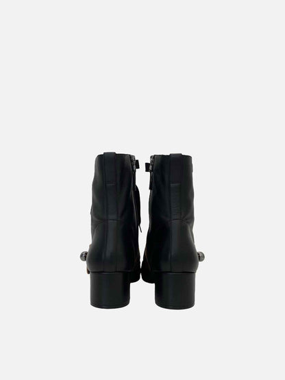 FENDI Lace Up Black FF Motif Size EU 39 Ankle Boots