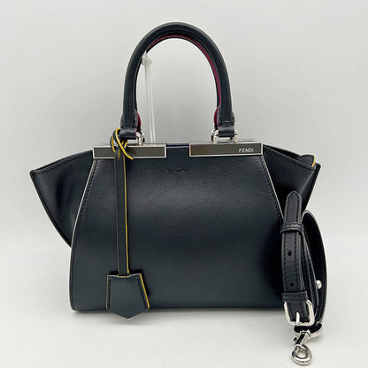 FENDI Vitello Dolce Mini 3Jours Tote Black LA15492