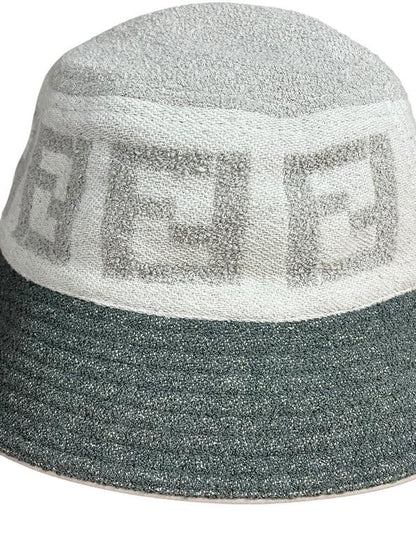 Fendi Grey FF Woven Bucket Hat