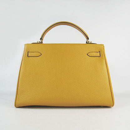 Luxury Hermes Kelly 32Cm Togo Leather Handbag 6108 Yellow Golde