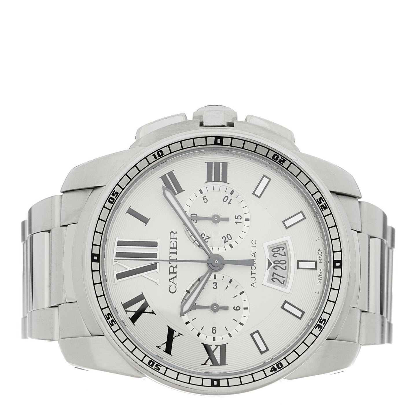 Stainless Steel 42mm Calibre de Cartier Chronograph Automatic Watch