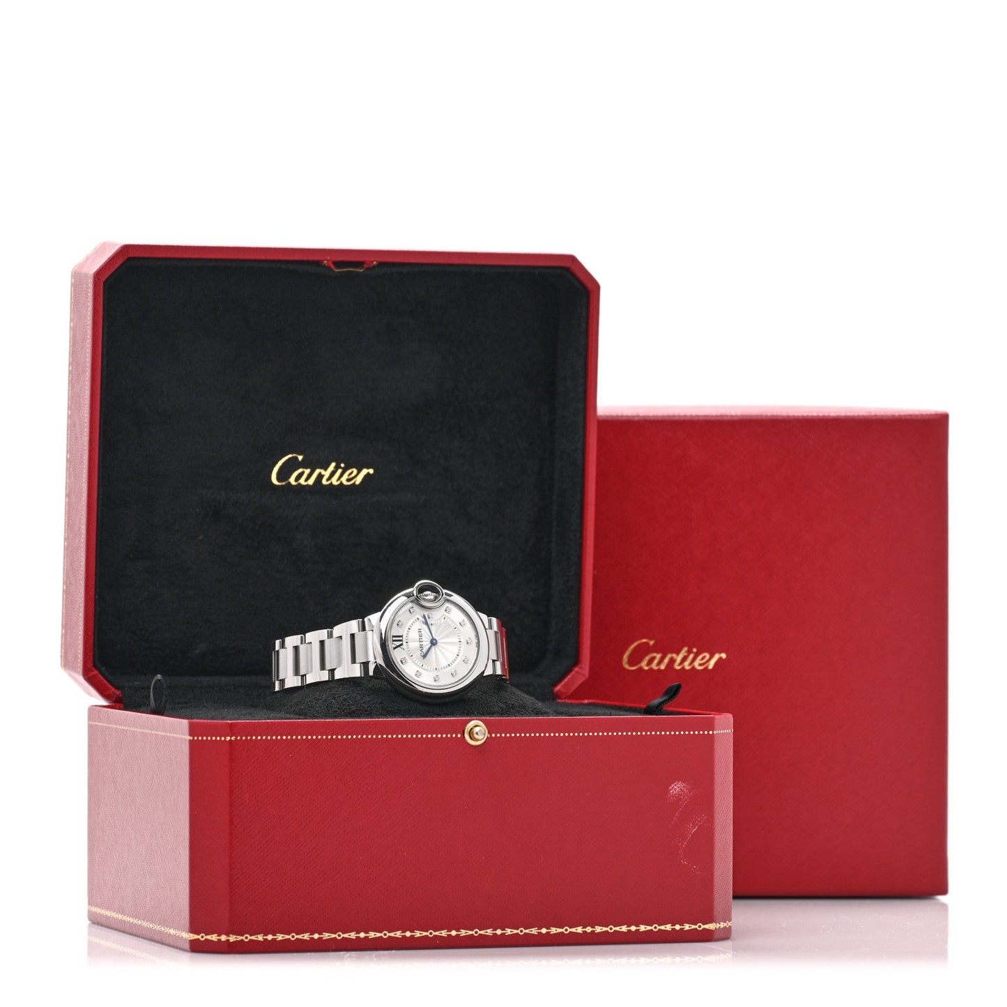 Stainless Steel Diamond 33mm Ballon Bleu De Cartier Quartz Watch