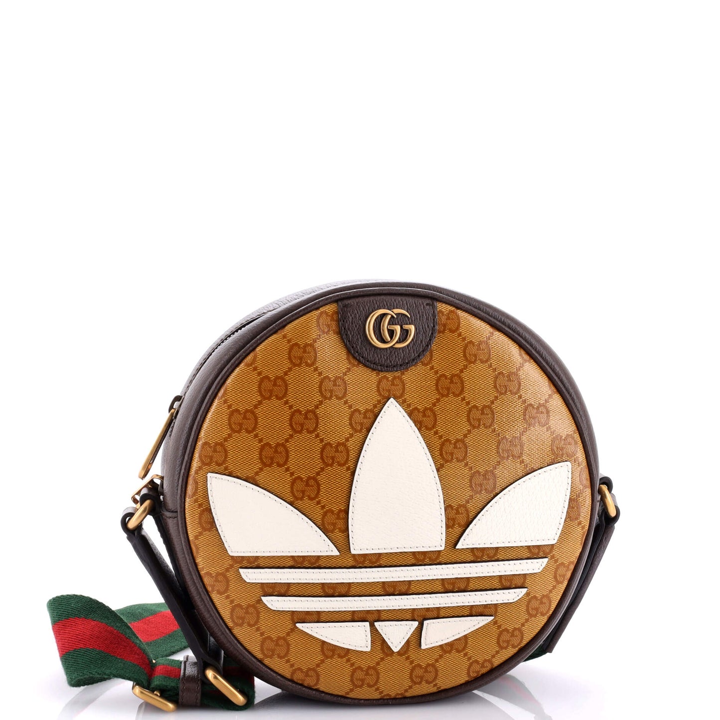 x adidas Ophidia Round Crossbody Bag GG Coated Canvas Small