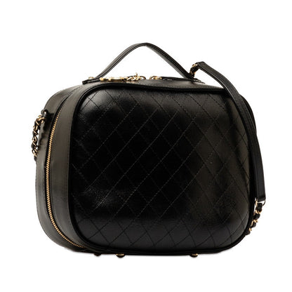 Chanel Bicolore Chain Handbag Black G Leather Chanel