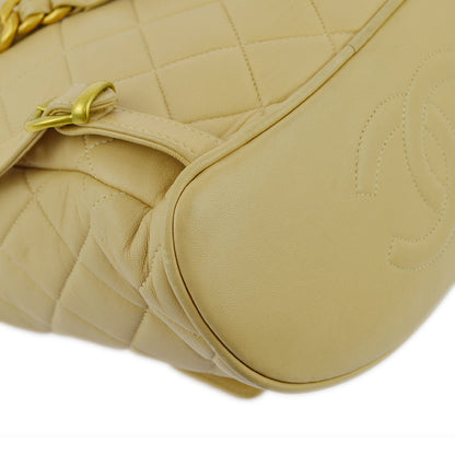 Chanel Beige Lambskin Duma Backpack Large