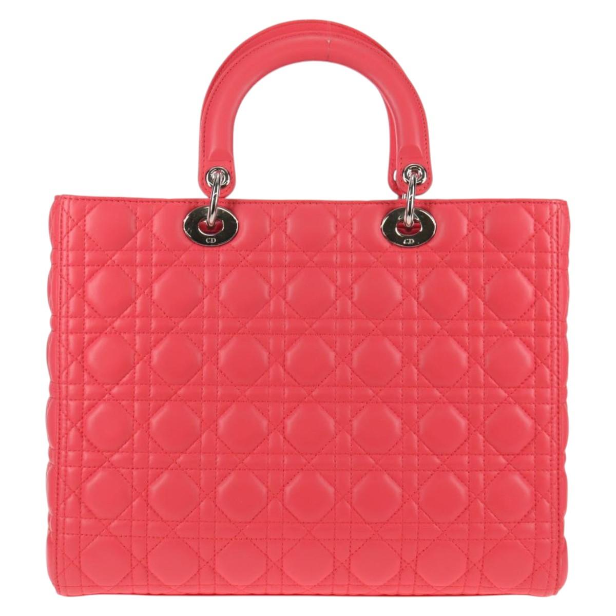Christian Dior Lady Dior Bag Leather Pink Leather Bag