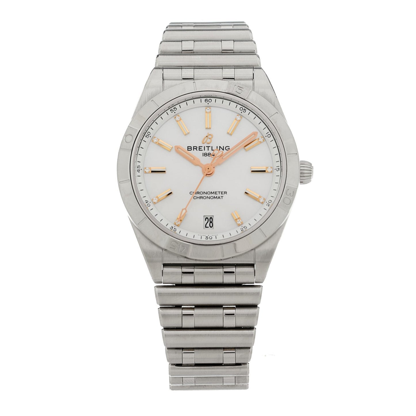 Stainless Steel Diamond Mother of Pearl 36mm Chronomat Automatic Watch A10380