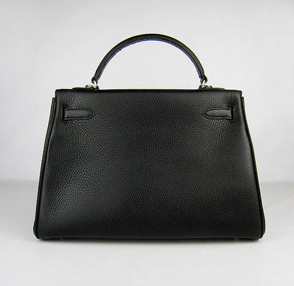 Luxury Hermes Kelly 32Cm Togo Leather Handbag 6108 Black Golden