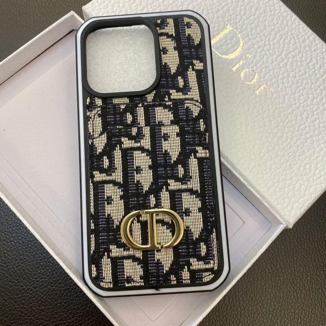Dior iPhone Case Card Holder for 11 12 13 14 15 16 Pro Max Plus