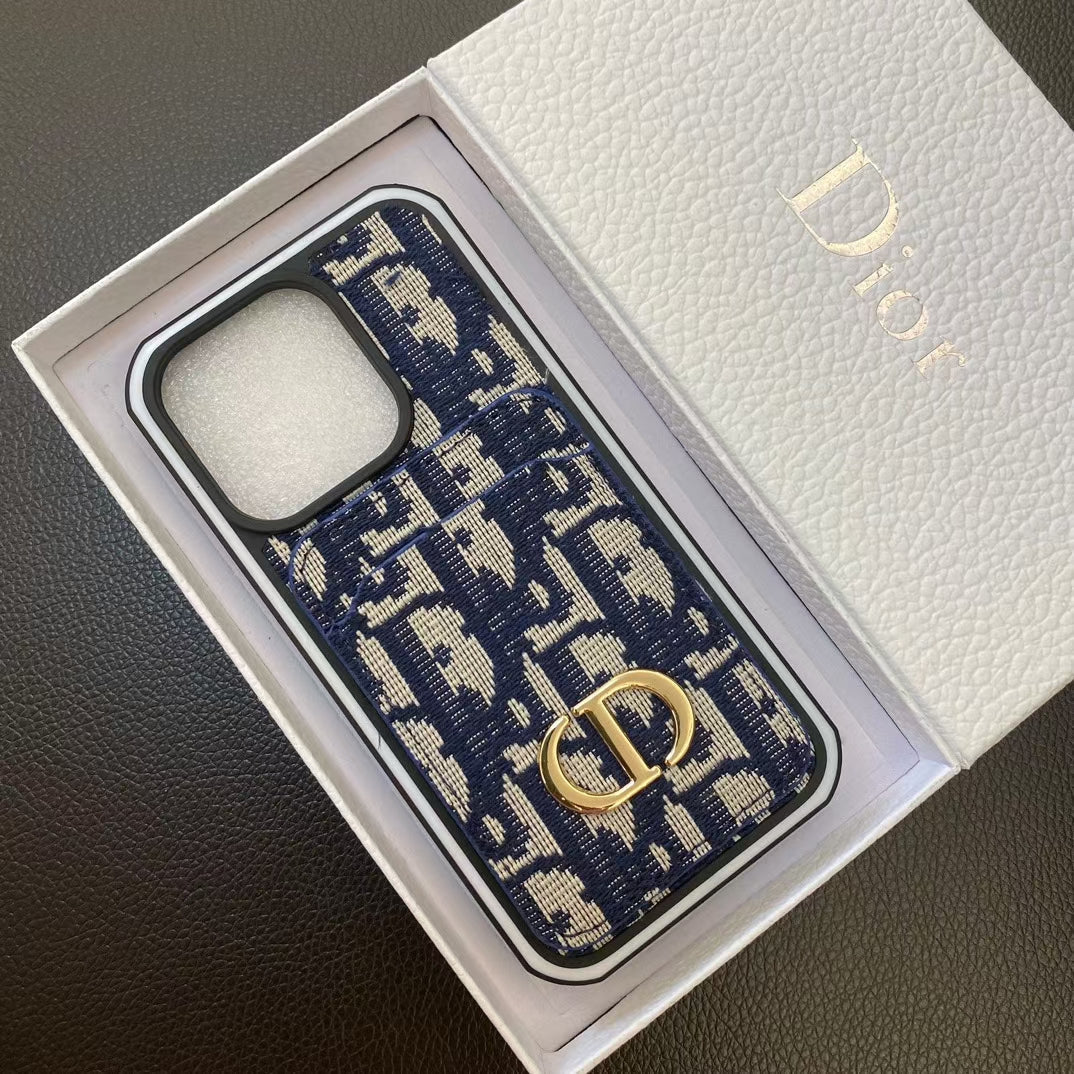Dior iPhone Case Card Holder for 11 12 13 14 15 16 Pro Max Plus