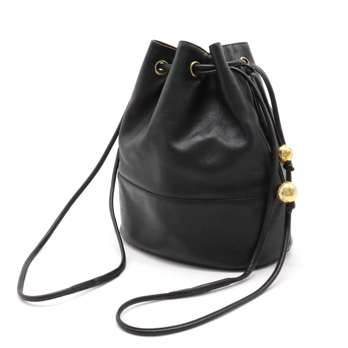 Chanel Black Lambskin Bucket Shoulder Bag