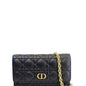 CHRISTIAN DIOR Caro Cannage Calf Leather Shoulder Bag Black