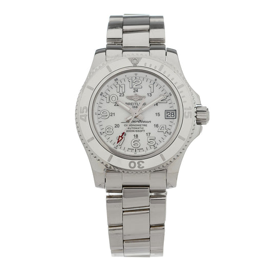 Stainless Steel 36mm Superocean II Automatic Watch White A17312