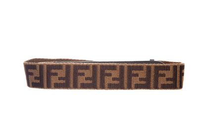 Fendi Brown and Black FF Zucca Print Canvas Bag Strap