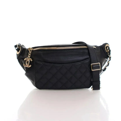 Chanel Black Calfskin Quilted Belt Bag