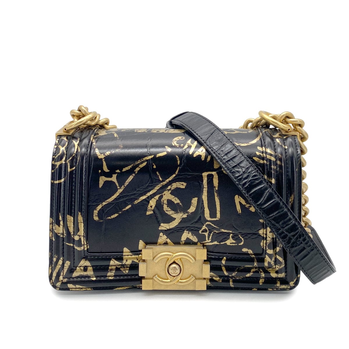 Chanel Boy Mini Leather Black Chain Shoulder Bag Style