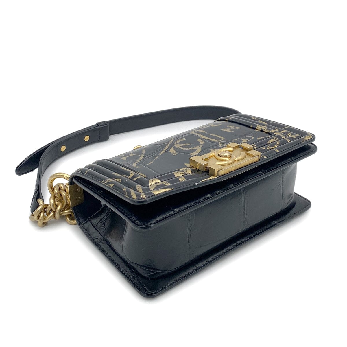 Chanel Boy Mini Leather Black Chain Shoulder Bag Style