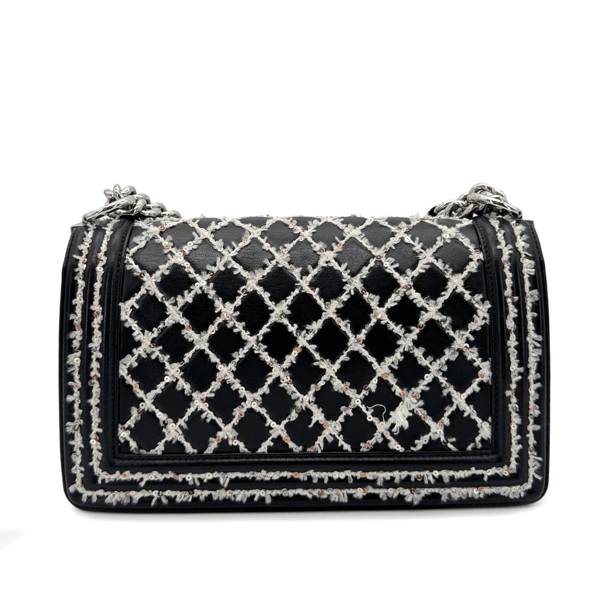 Chanel Boy Medium Leather Black Chain Shoulder Bag