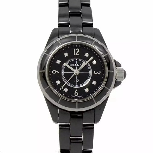 CHANEL J12 29mm H2569 8P Diamond Quartz Black Dial Ladies Watch 90251758