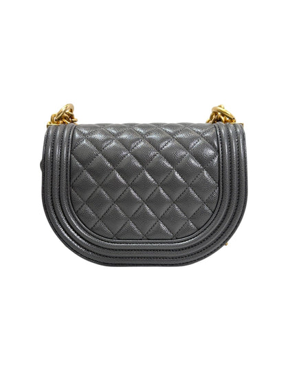 Chanel Saddle Caviar Grey Handbag