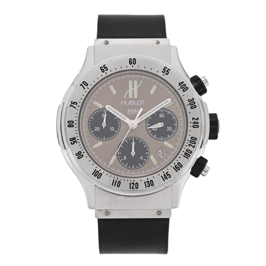 Stainless Steel Rubber 42mm MDM Super B Chronograph Automatic Watch Brown 1920.1