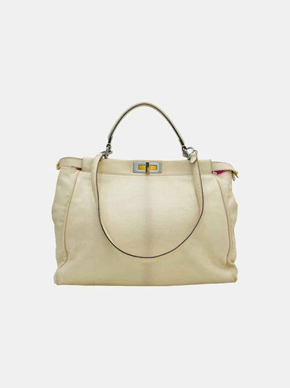 FENDI Peekaboo Off-white Top Handle