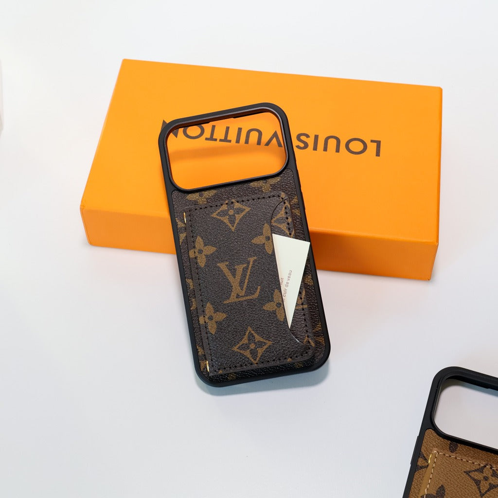 Leather Cardholder With Lettering iPhone Case