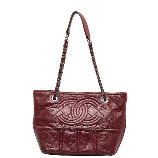 Chanel Big Coca-Cola Chain Tortoise Bag Wine Red Leather Chanel