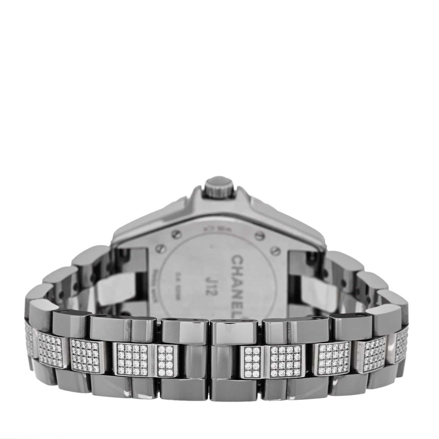 Stainless Steel Ceramic Diamond 33mm J12 Quartz Watch Grey