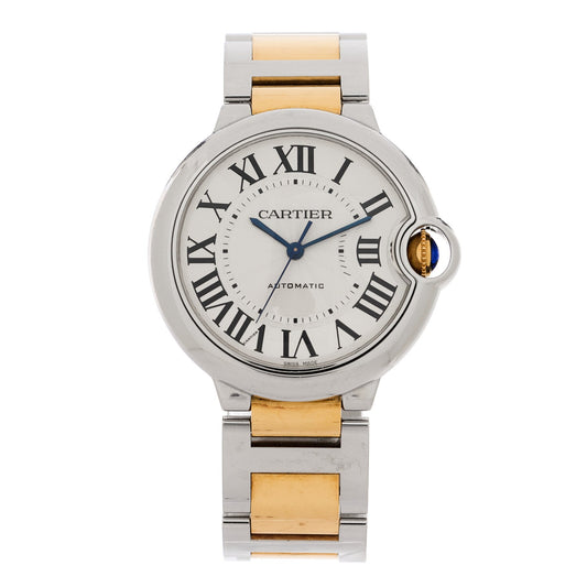 Stainless Steel 18K Yellow Gold 36mm Ballon Bleu De Cartier Automatic Watch